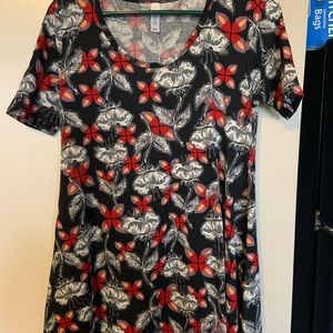LuLaRoe Irma, XS, black with flowers, worn once